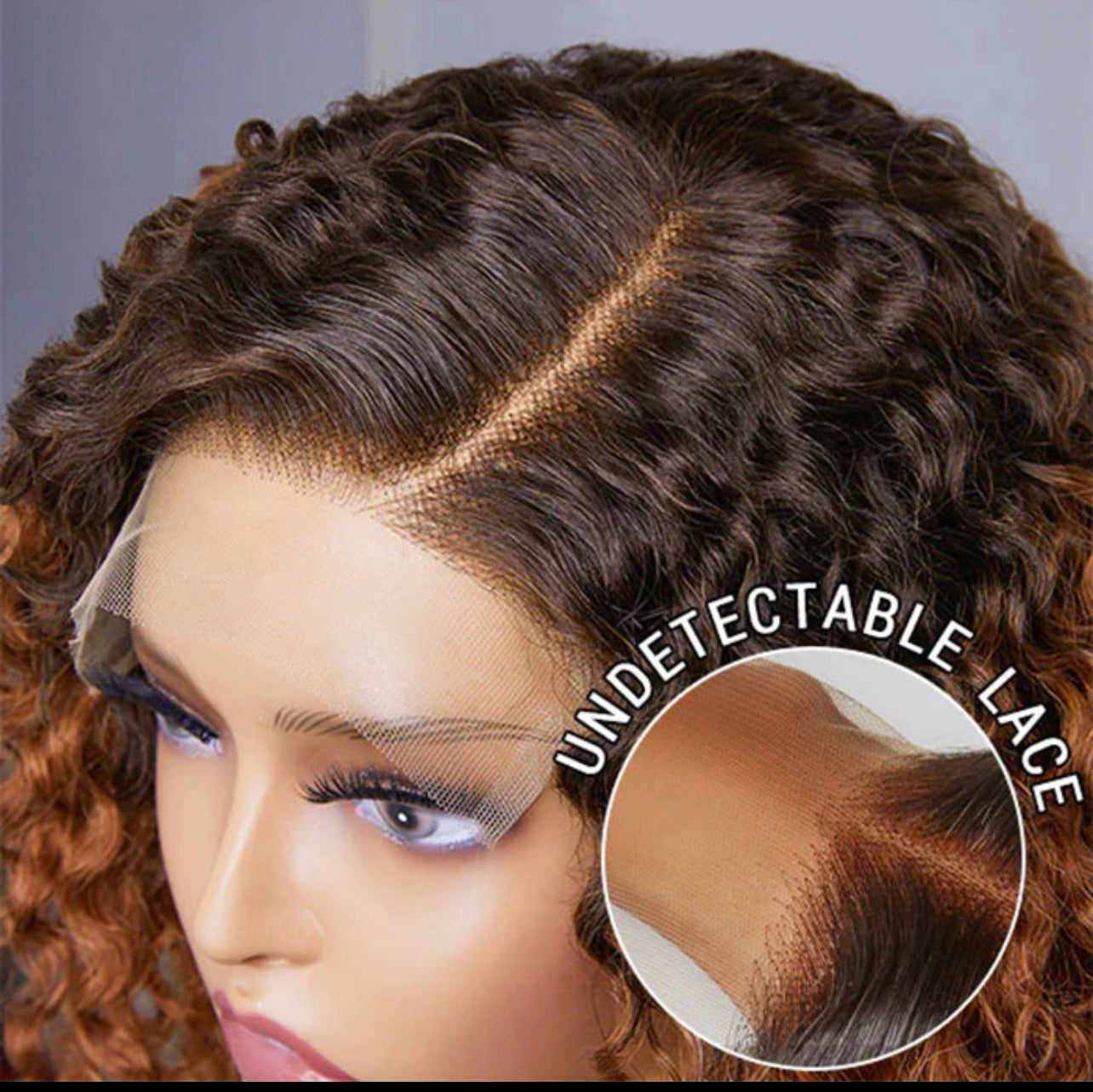 10 Inches Trendy Mix Brown Short Cut Curly HD Lace Glueless Side Part Wig