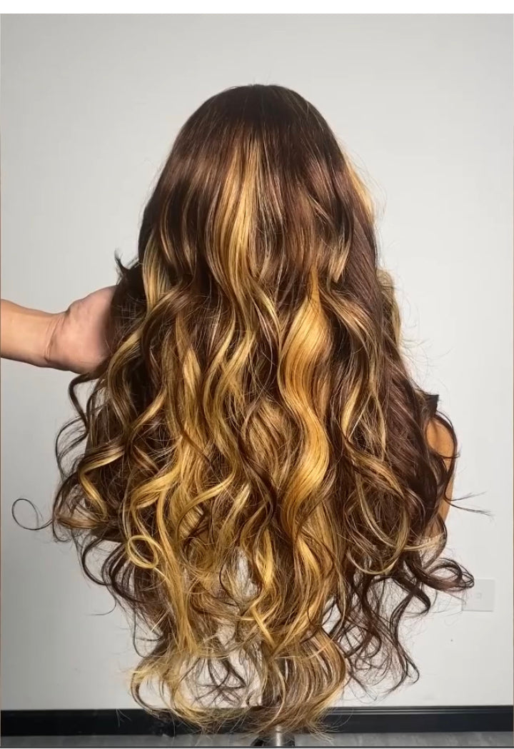 24 Inches 13"x4" Wear & Go Glueless #4/27 Lace Frontal Wig-100% Human Hair