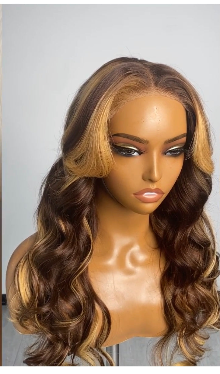 24 Inches 13"x4" Wear & Go Glueless #4/27 Lace Frontal Wig-100% Human Hair