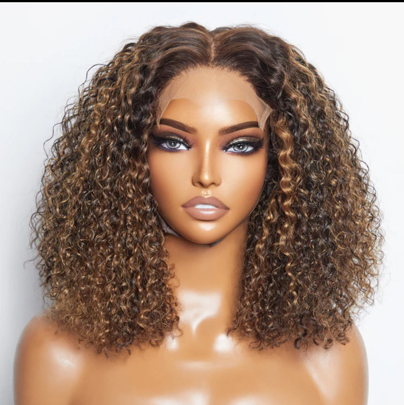 14 inch 5"x5" Closure Lace Wig Kinky Curly Glueless Brazilian Human Virgin Hair 150% Density